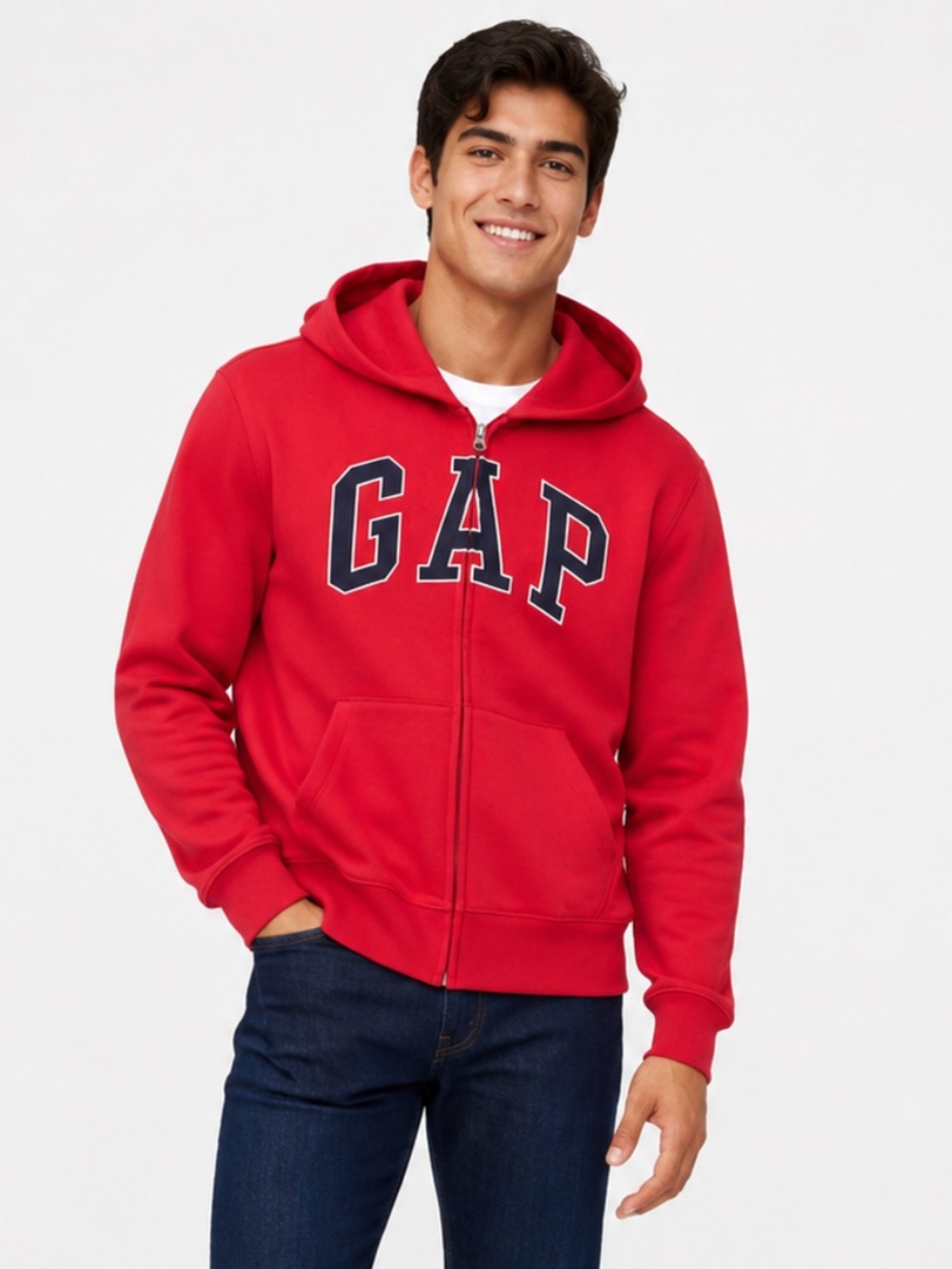 Kids Relaxed Gap Logo Zip Hoodie - Size XXL